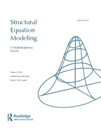 STRUCTURAL EQUATION MODELING-A MULTIDISCIPLINARY JOURNAL 期刊封面