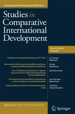 STUDIES IN COMPARATIVE INTERNATIONAL DEVELOPMENT journal cover