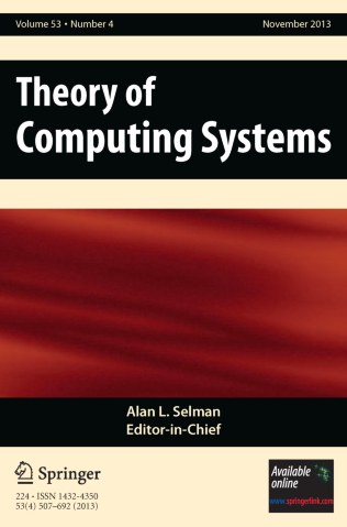 THEORY OF COMPUTING SYSTEMS 期刊封面